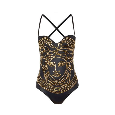 versace black gold swim|versace swimsuits for women.